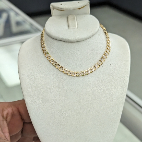 10kt Real Gold Cuban Diamond Cut Bracelet 4.3mm 8.5 inch